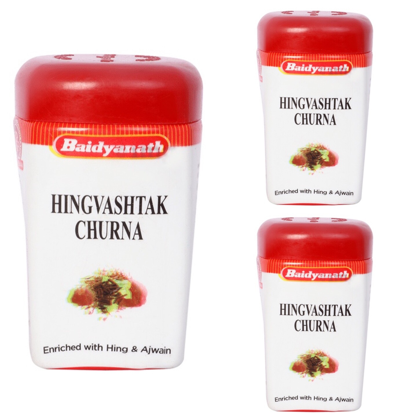 3x60g Baidyanath Hingvashtak Churna, Herbal Ayurvedic Digestive Wellness