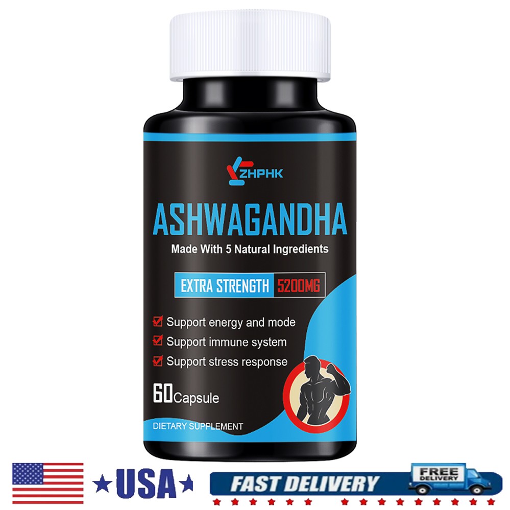 60 Capsule KSM-66 Ashwagandha Energy Relaxation Immune Health Support Softgel