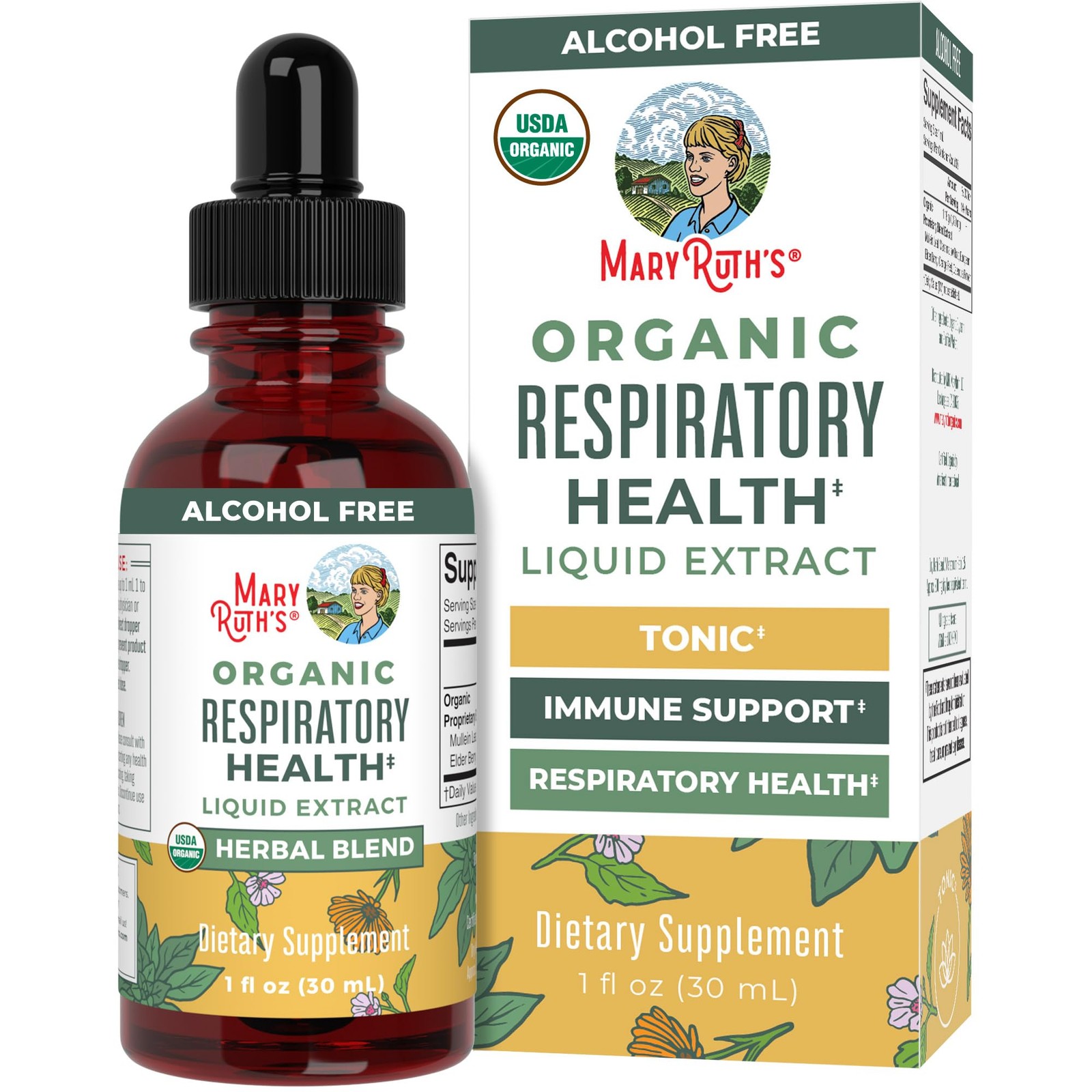 Organics USDA Organic Respiratory Health Liquid Drops with Mullein Leaf | Mar…