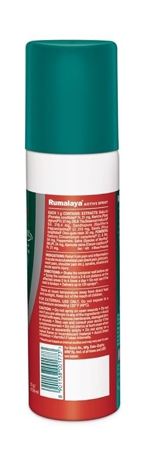 2 Packs x Himalaya Rumalaya Active Spray 50g | Herbal Ayurvedic Body Spray |