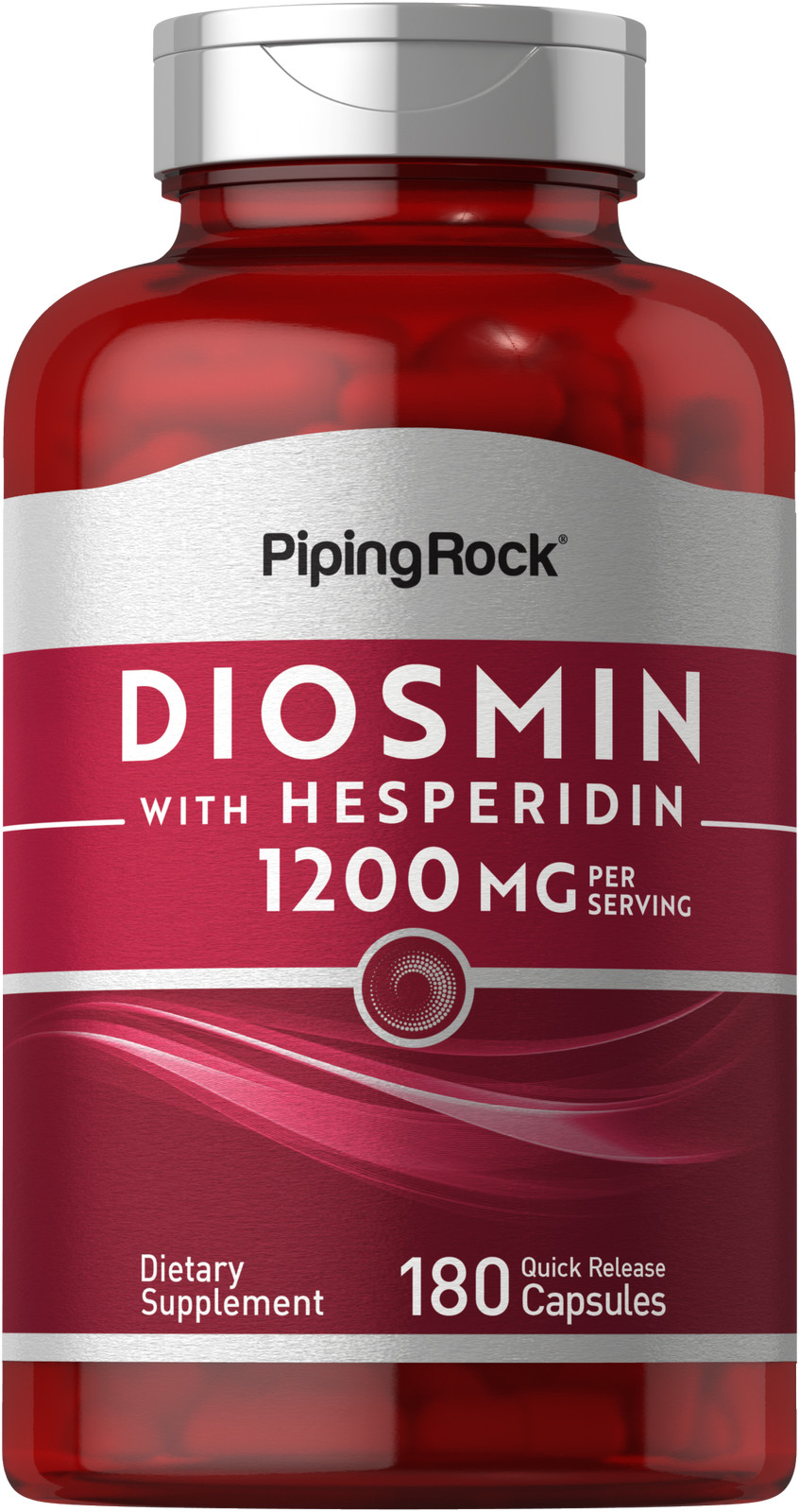Diosmin Hesperidin | 600 mg | 180 Capsules | Non-GMO | by Piping Rock