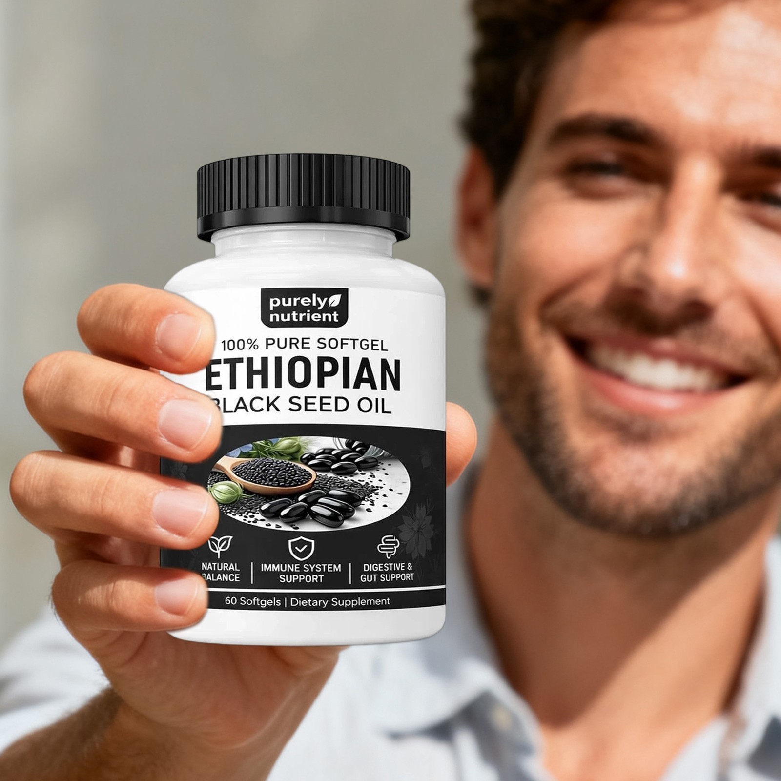 3 PACK Ethiopian Black Seed Oil Softgels 4.64% Thymoquinone Gluten-Free