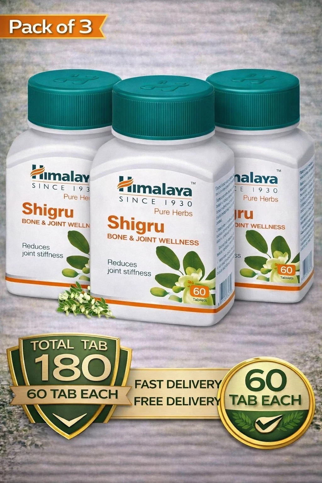 Himalaya Shigru Tablets Joint Wellness Herbal Supplement 180 Tabs Exp 02-2028
