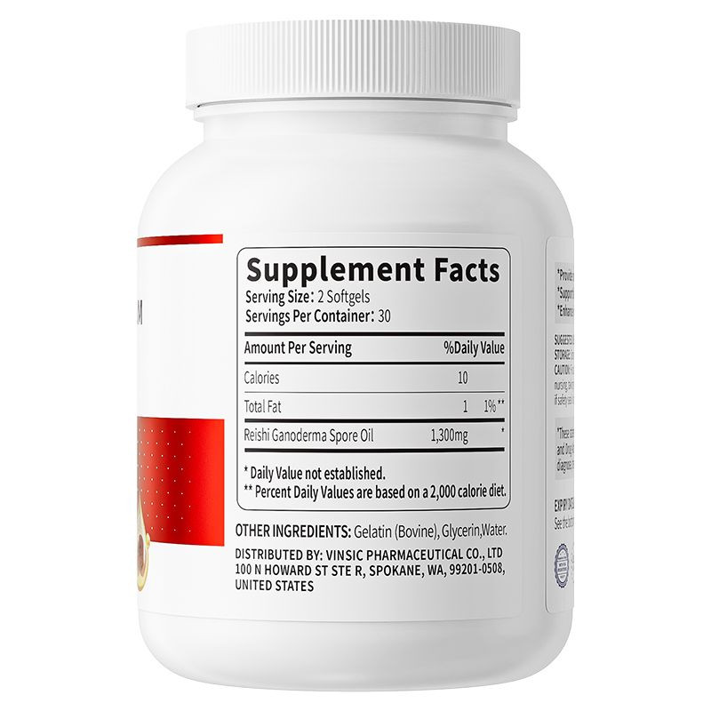 Organic Reishi Spore Oil to Aid Recovery*- Vinsic, 60 Softgels, ≥28% Triterpenes