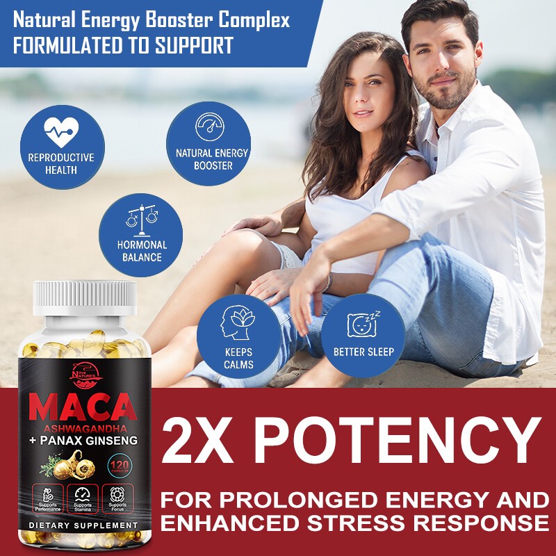 Maca + Ginseng Highest Potency Available 14,400mg Supports Desire Stamina 120CT