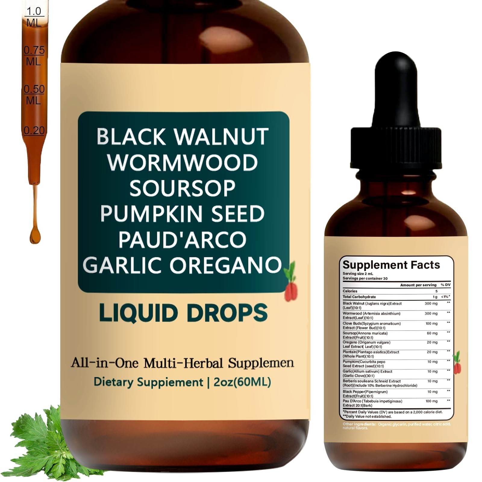 All-in-One Multi-Herbal Supplement 2oz (60mL) Liquid Drops