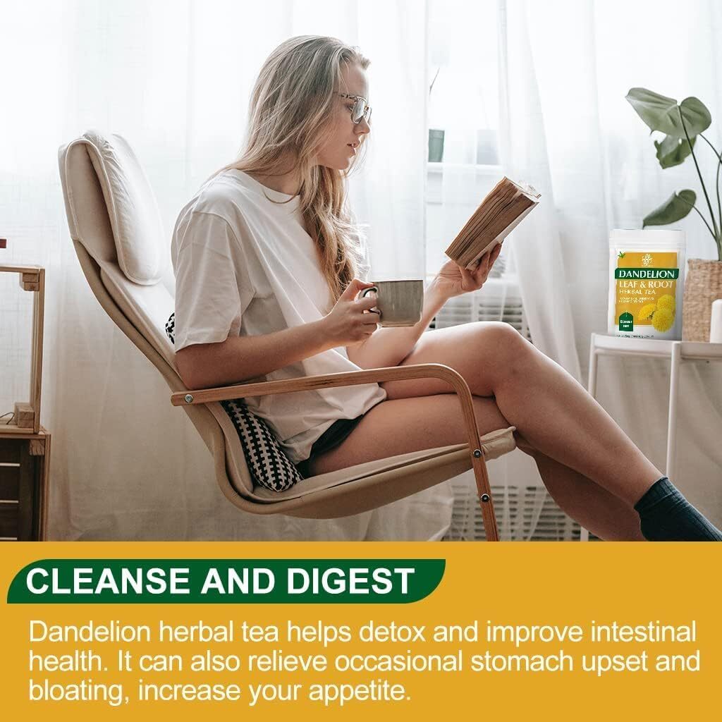 28Bags Dandelion Root Tea Bags, Organic Herbal ,Support Liver Digestion Health