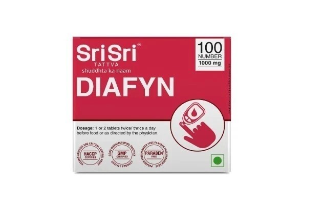 Sri Sri Tattva DIAFYN for Blood Sugar Control, 100 Tablets | 1000 mg Q423