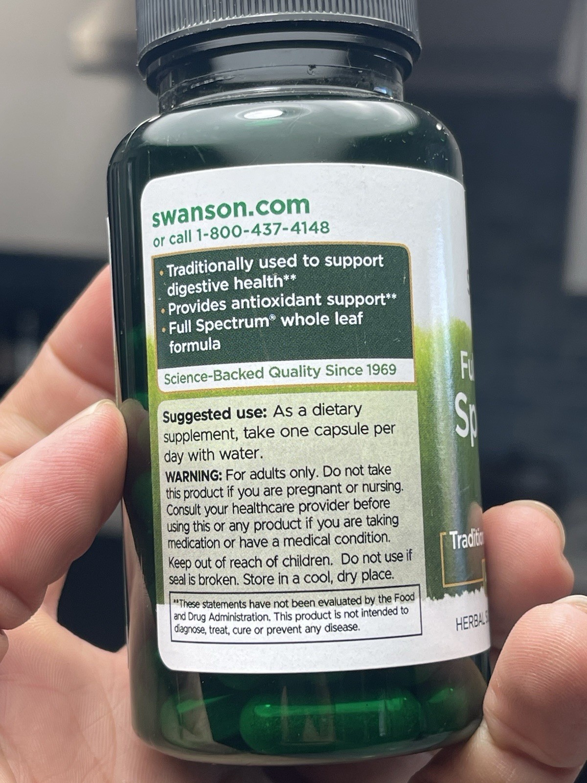 Swanson Spearmint Leaf (Mentha Spicata) Full Spectrum Herbal Supplement 60ct NEW