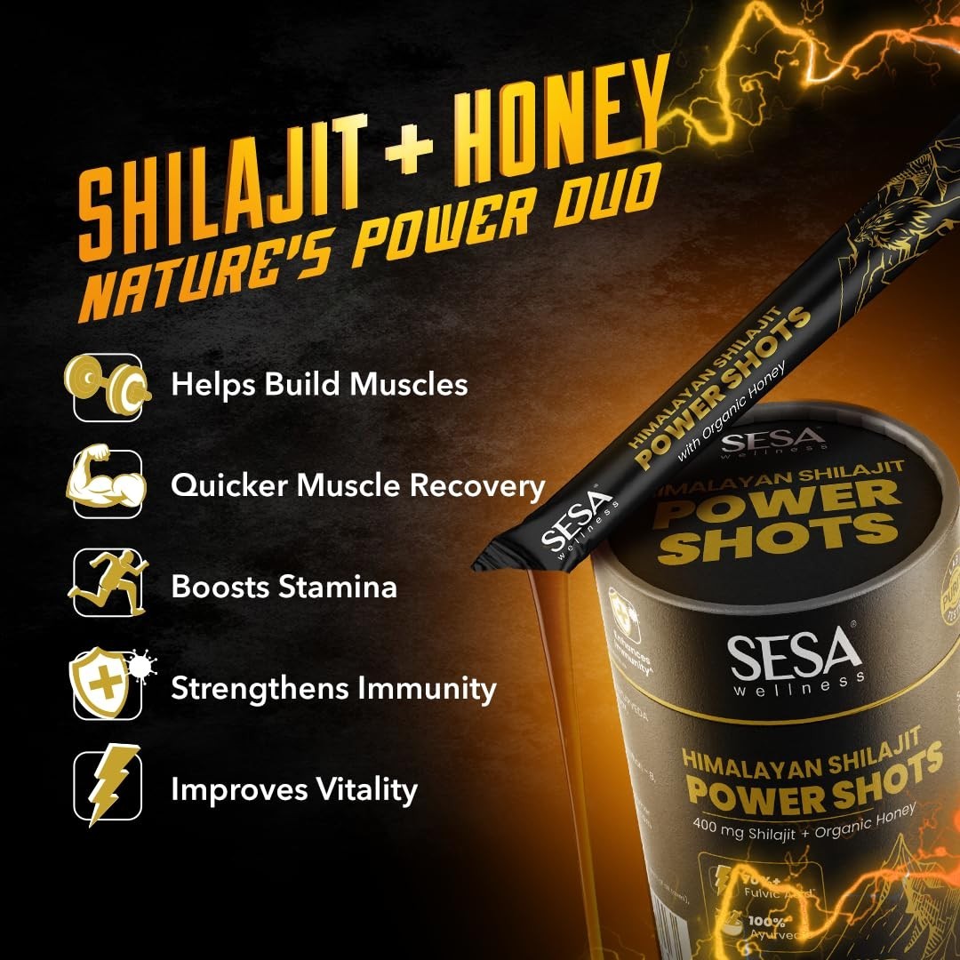 Sesa Pure Himalayan Shilajit Honey Blend 30 Ready to Drink Sticks
