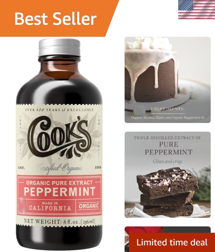 Triple-Distilled Organic Peppermint Extract 8 oz – All-Natural Flavoring