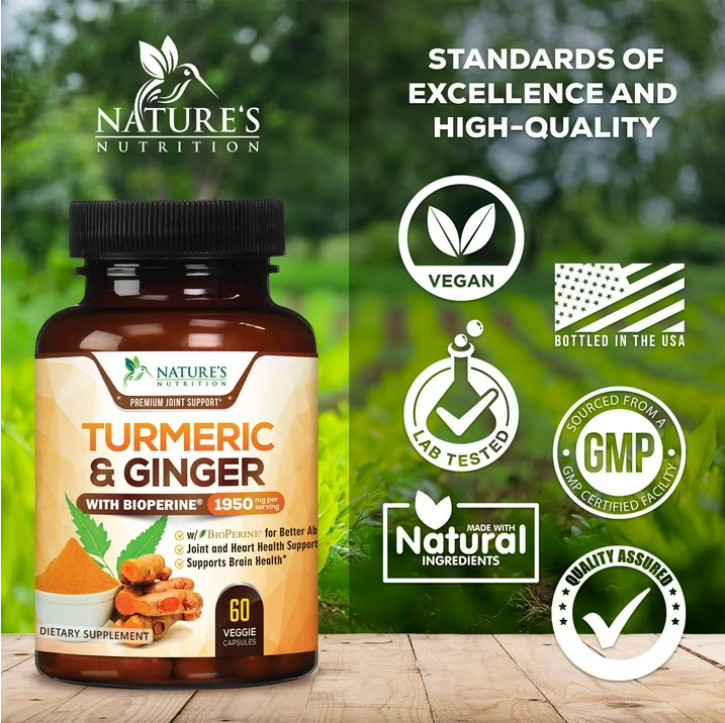 ( 2 pack ) Turmeric Curcumin Supplement 2600mg – with Organic Ginger & Turmeric