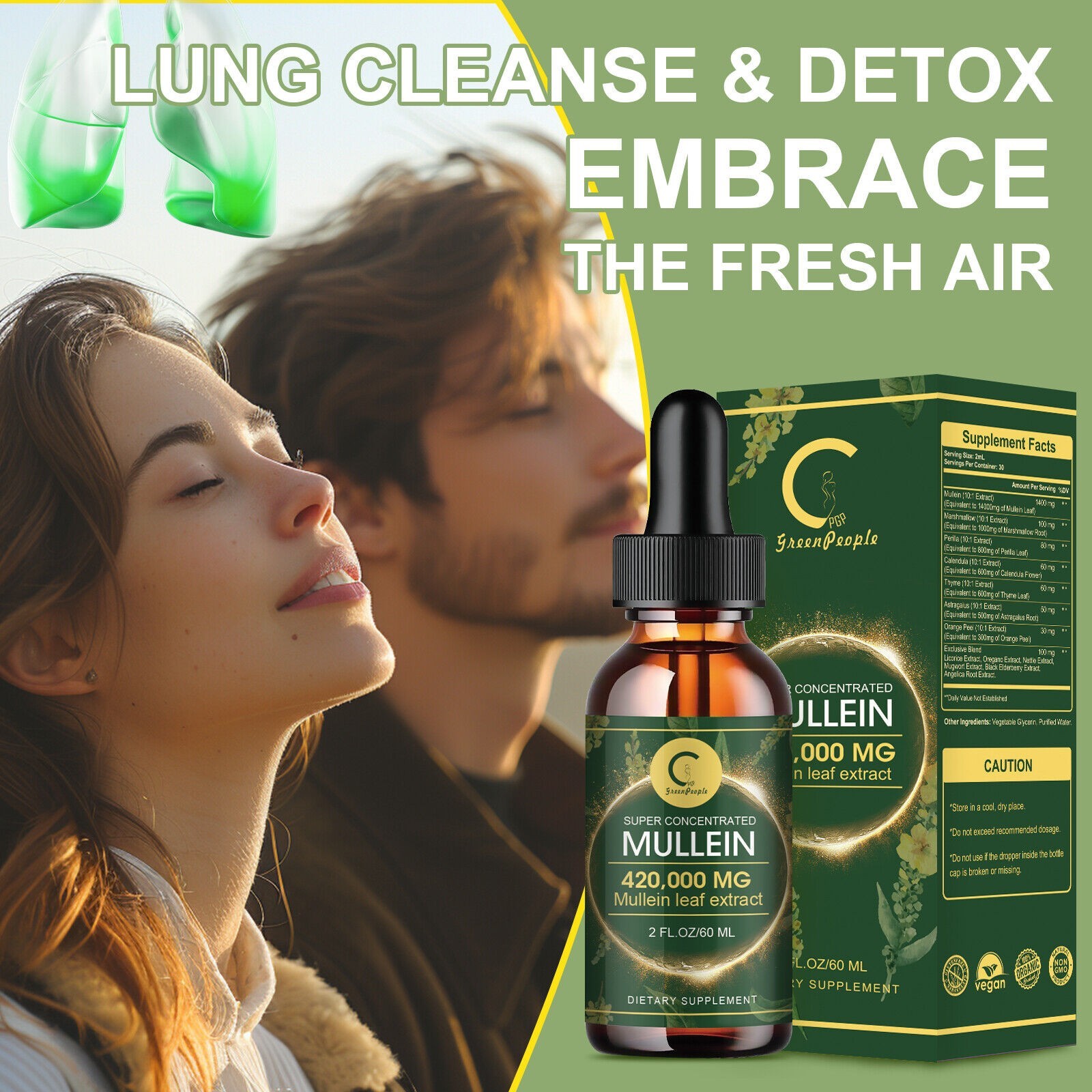 Mullein Drops Leaf Extract for Immune Support, Detox & Respiratory Support