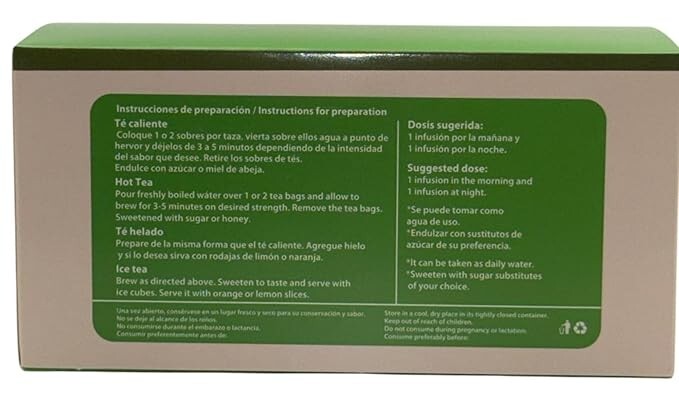 Moringa y guanabana te (té de moringa y guanábana) 25 bolsitas de té, veganas,