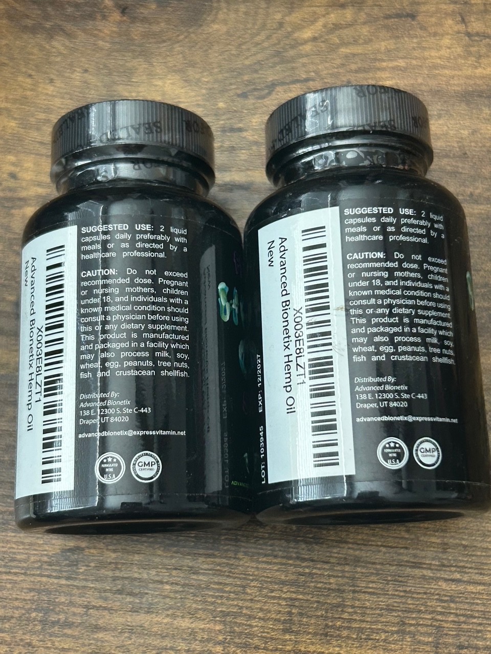 Advanced Bionetix True Hemp 500,00 Oil Blend 60ct Exp 12/2027 2 Pack
