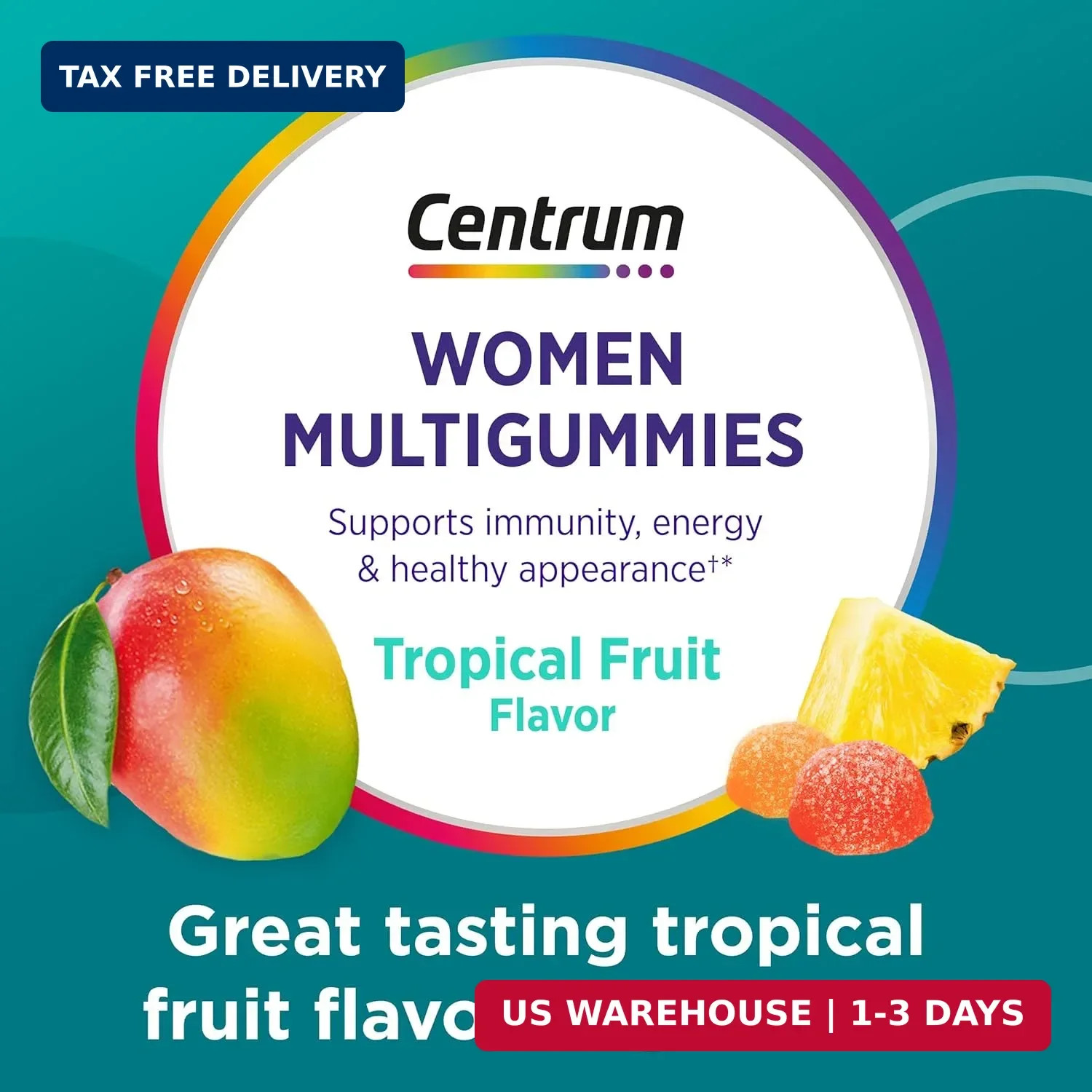 Centrum Women’s Multivitamin Gummies, Immune, Energy, Healthy Appearance Support