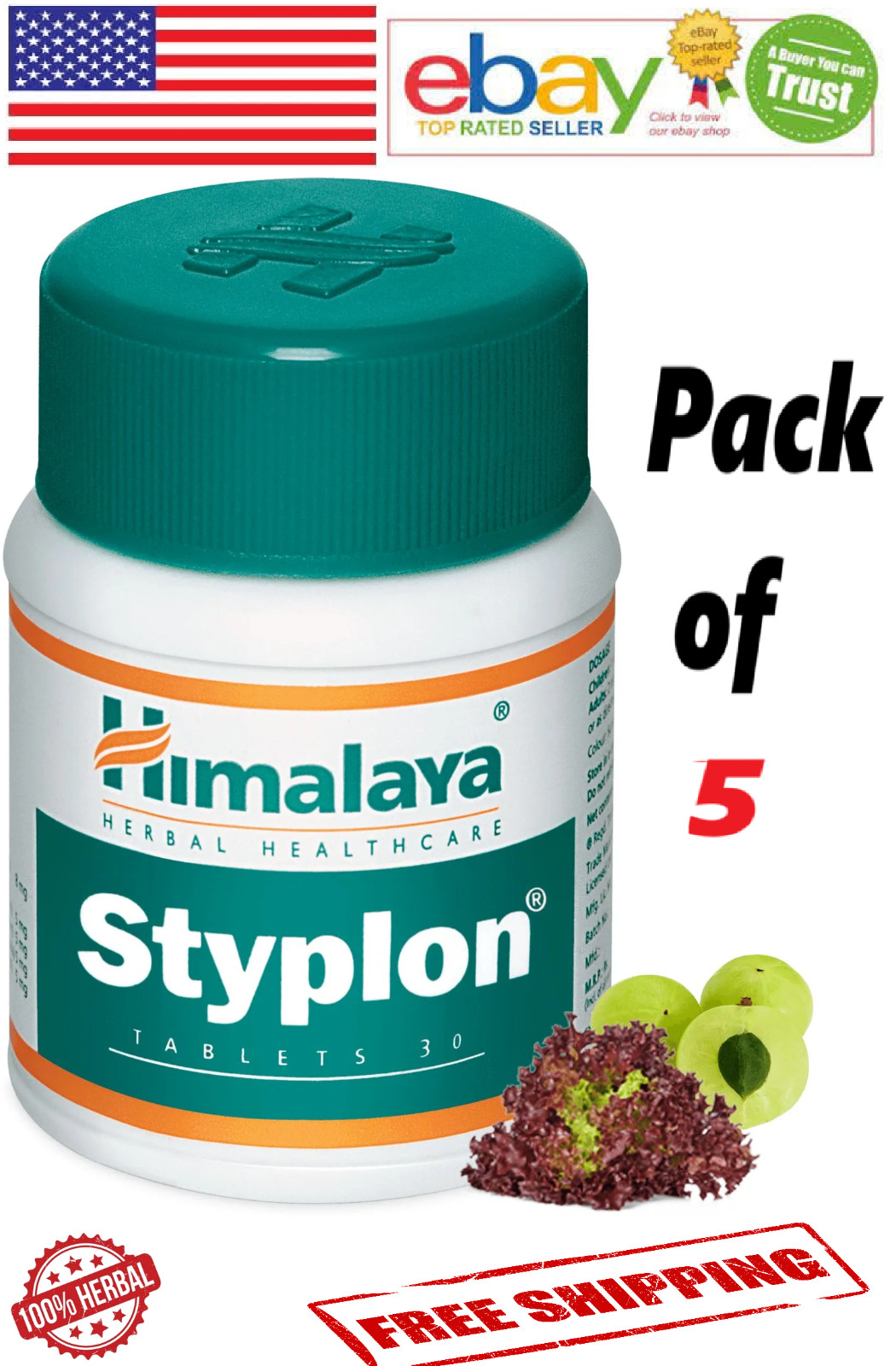 5X STYPLON Himalaya 30 Tabs Each With Long Expiry & Free Shipping