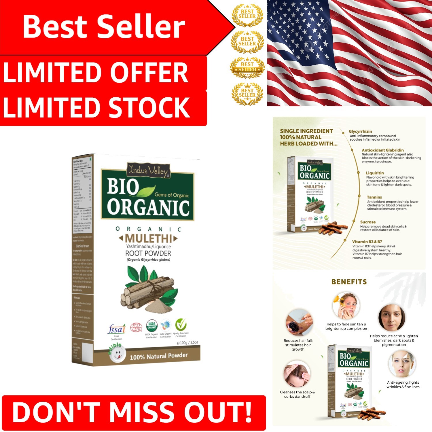 Ethically Sourced Organic Licorice Root Powder – 100g for Natural Beauty Rituals