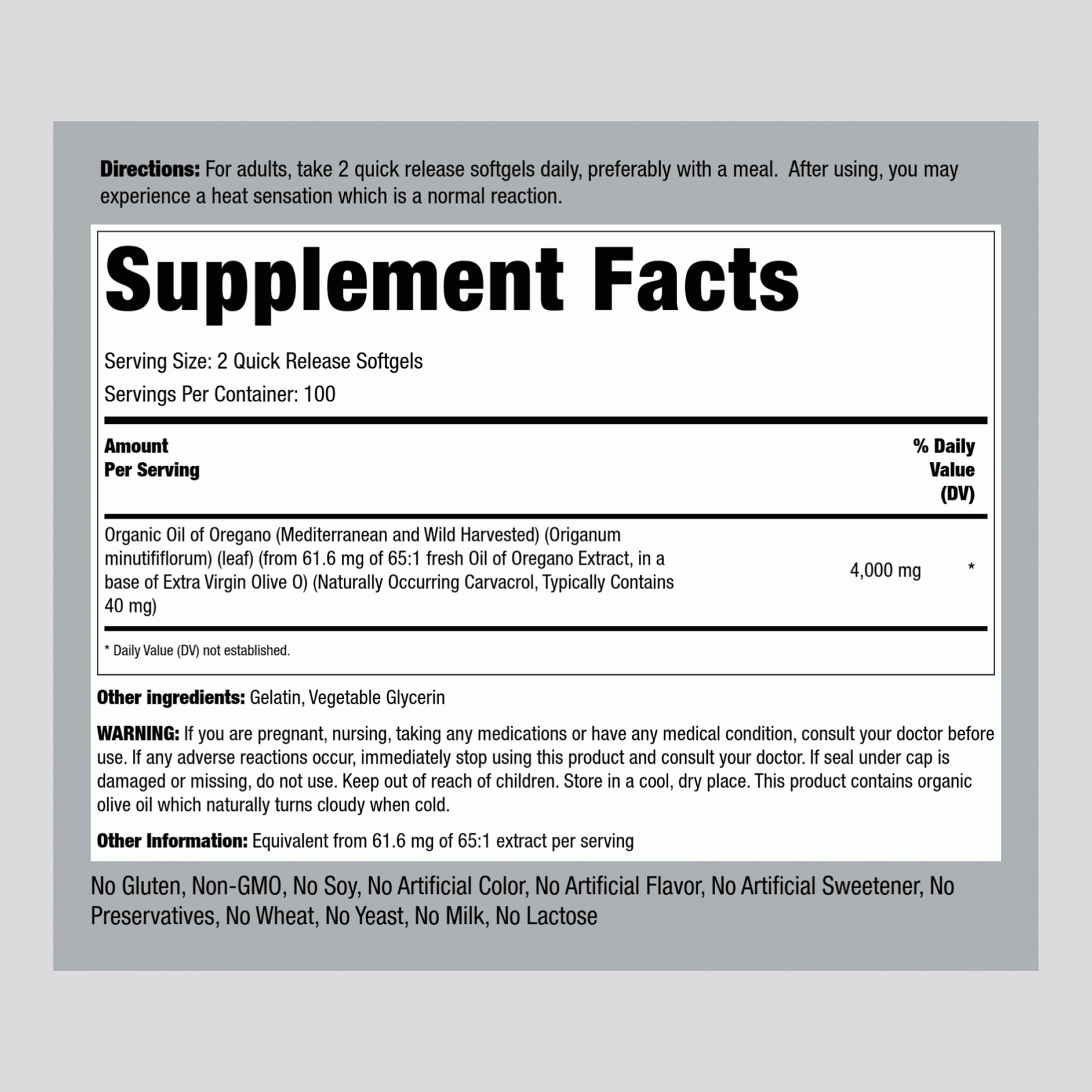 Oregano Oil Capsules | 150 Softgel Pills | 4000mg | Non-GMO | by Piping Rock