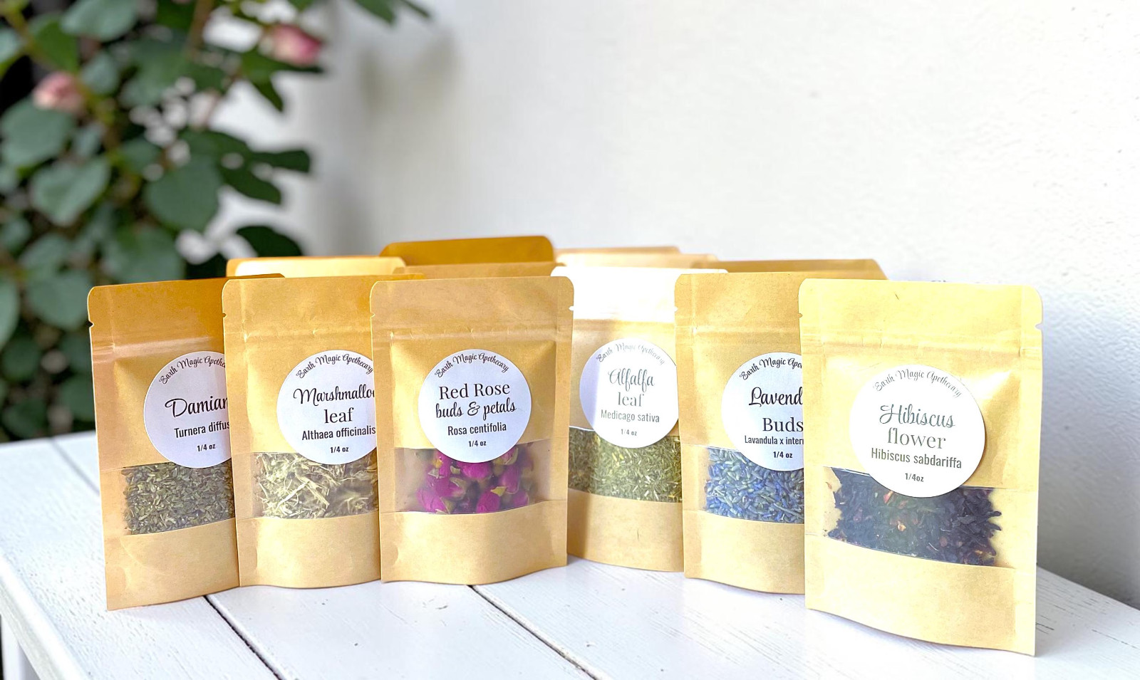 1/2oz Natural Bulk Herb Bags A – Z Organic & Wildcrafted Apothecary Herbs