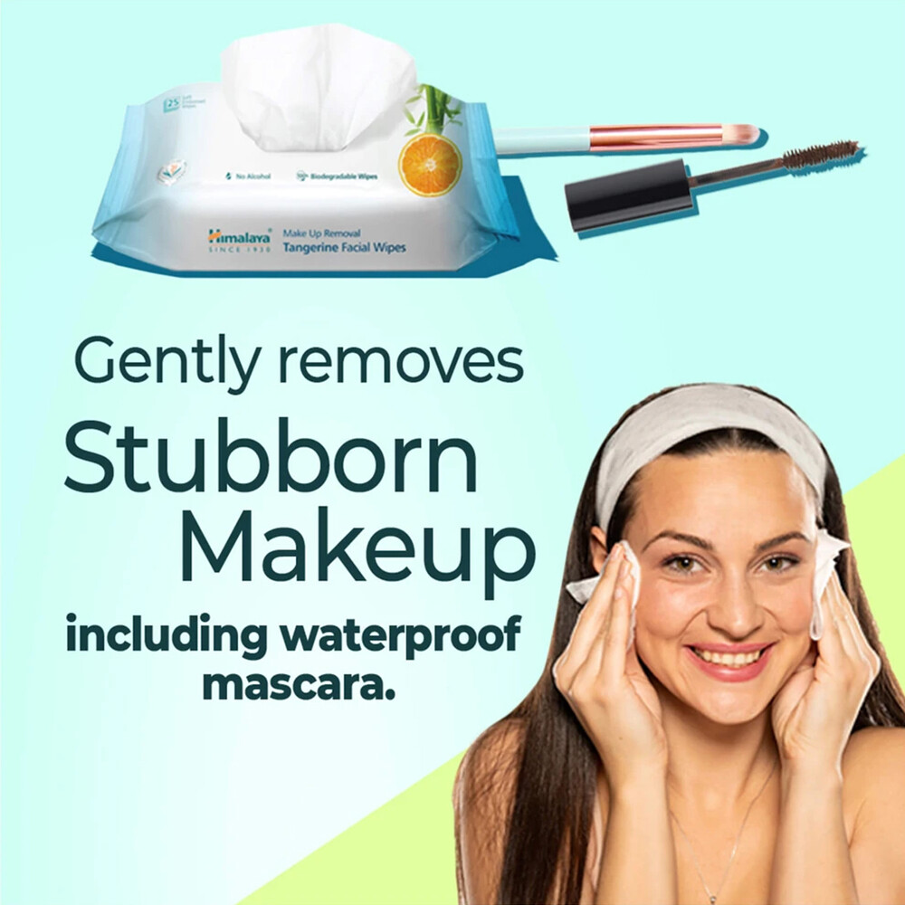 Himalaya Herbals Makeup Removal Tangerine Bamboo Facial Wipes Free Shipping