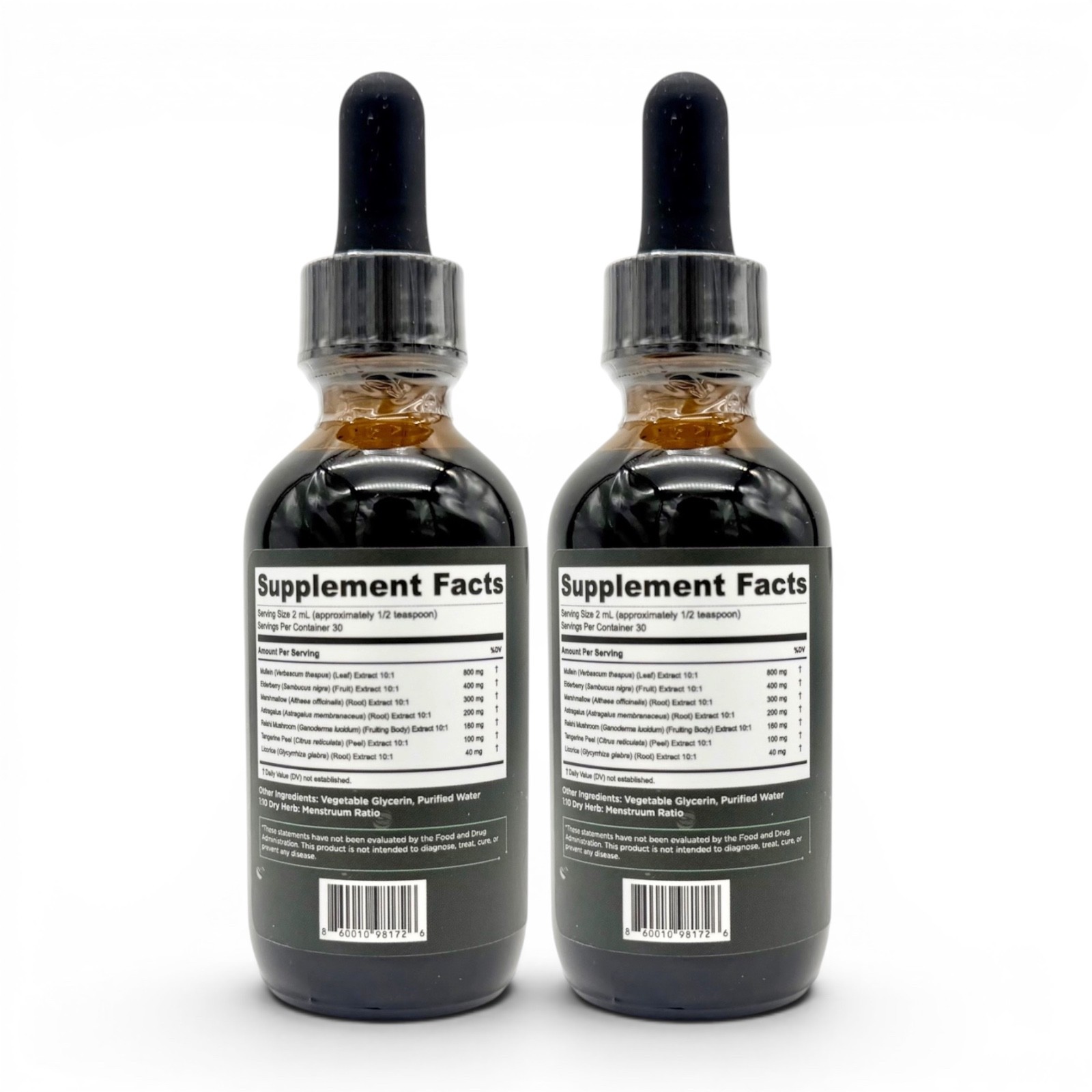 Super Lungs Liquid Drops 2oz Daily Lung Cleanse & Support Supplement Set Of 2