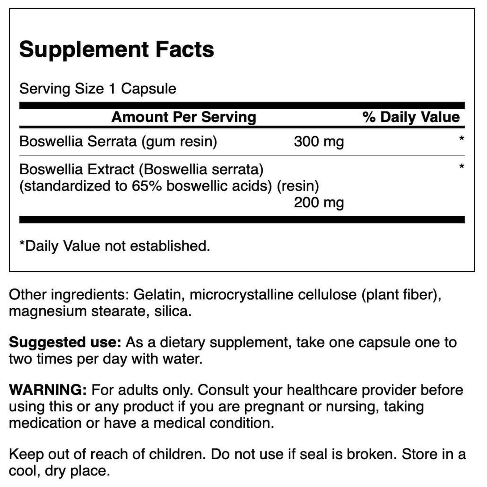 Boswellia Serrata Extract – Whole Herb Supplement, 120 Capsules (2 Pack)