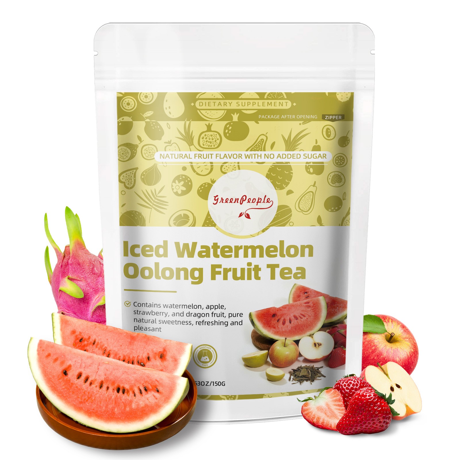 30Pack Oolong Tea Bags Tea &Strawberry,Watermelon, Apple Dragon Fruit