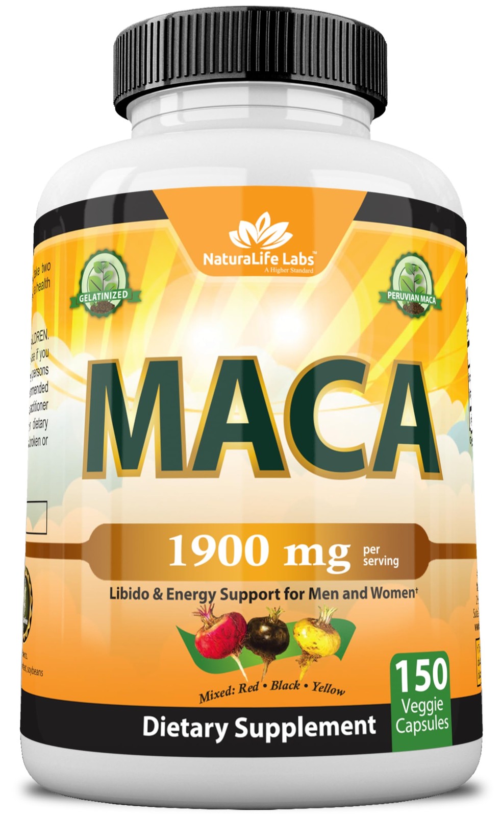 Organic Maca Root Vegan Capsules for Energy and Reproductive Health 1900 MG