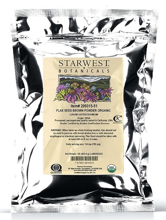 Starwest Botanicals Organic Flax Seed Powder, 1 Pound