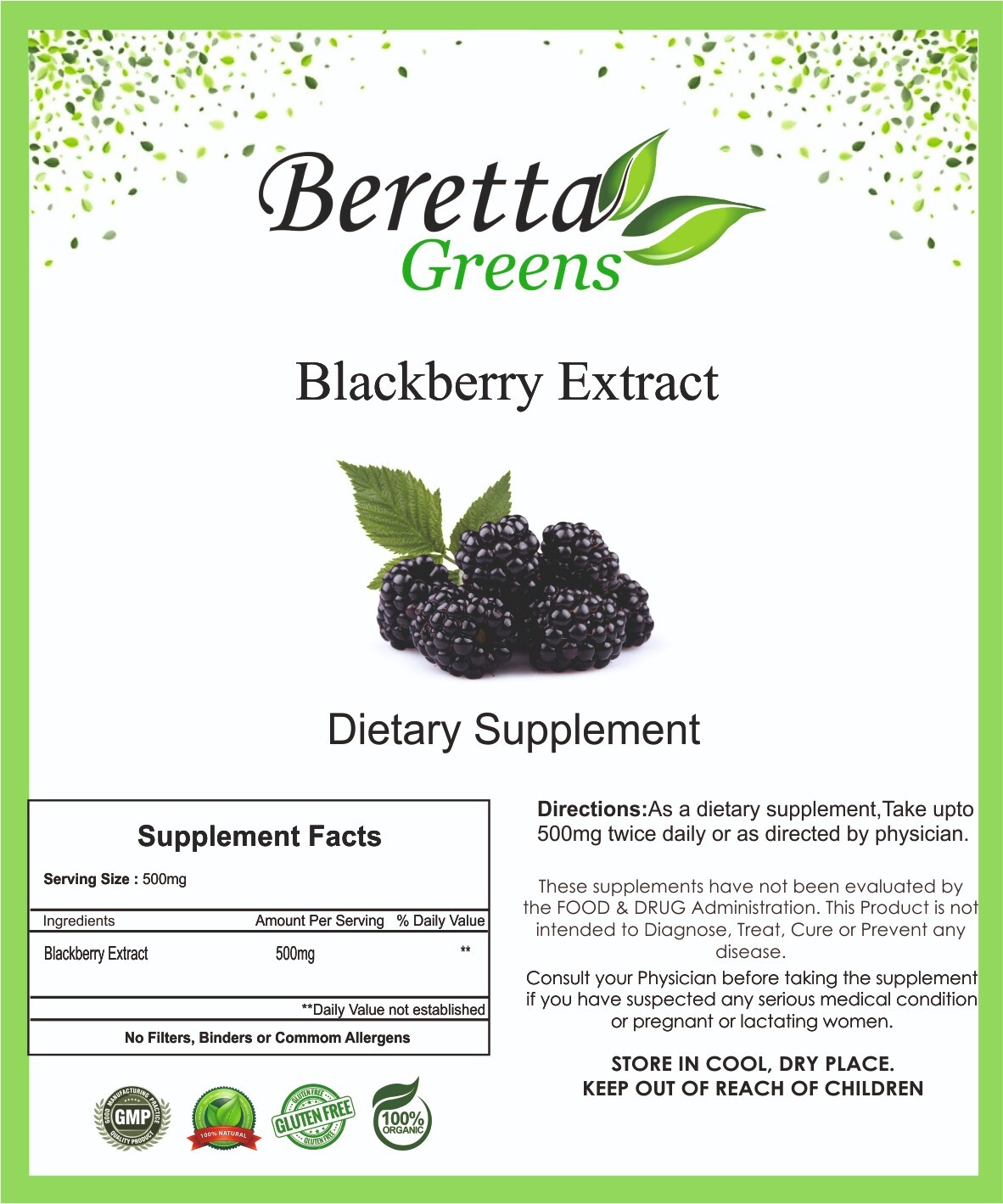 Blackberry Extract Powder 100% Pure High in Antioxidants Free & Fast Shipping