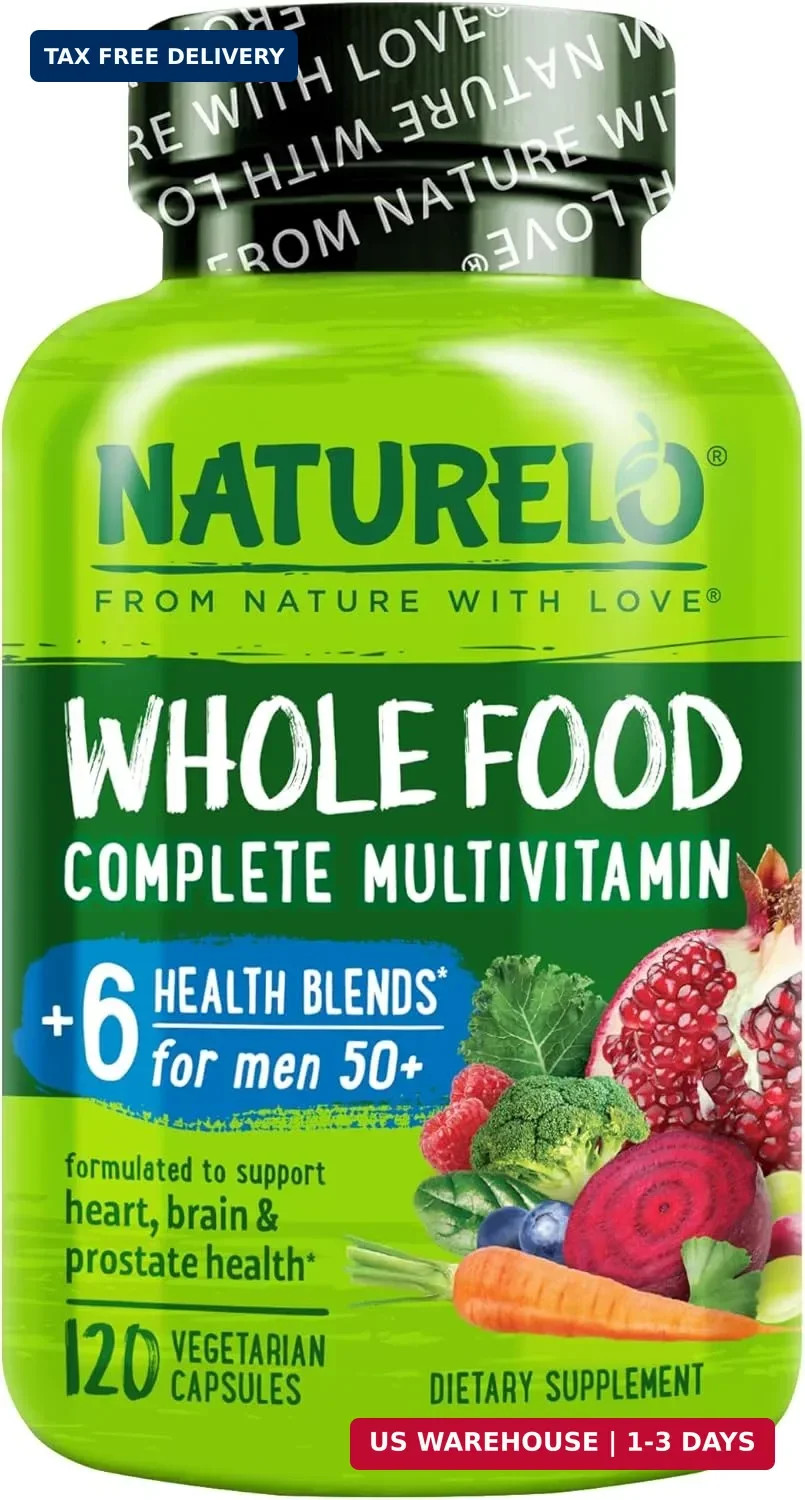 NATURELO Whole Food Multivitamin for Men 50+ – with Vitamins, Minerals, Organic