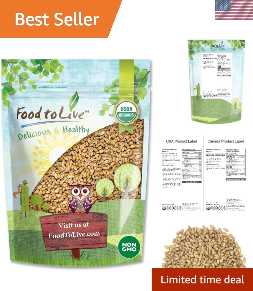 Bulk Organic Hulled Barley 32 Ounce – Nutritious Whole Grain for Every Pantry