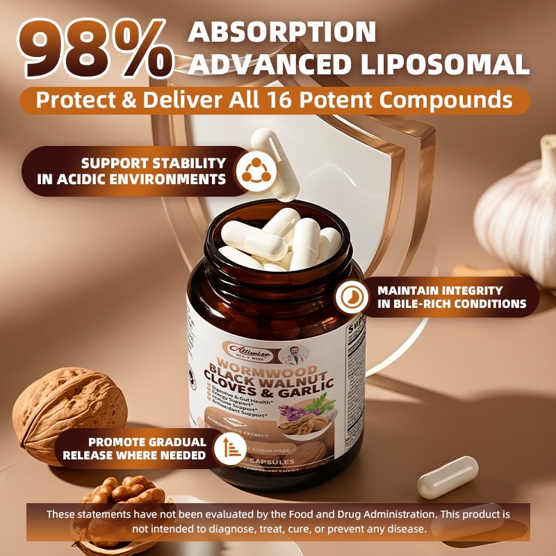 Parasite Cleanse Capsules/Extract-Wormwood,Black Walnut Hull, Clove, 60/120 Caps