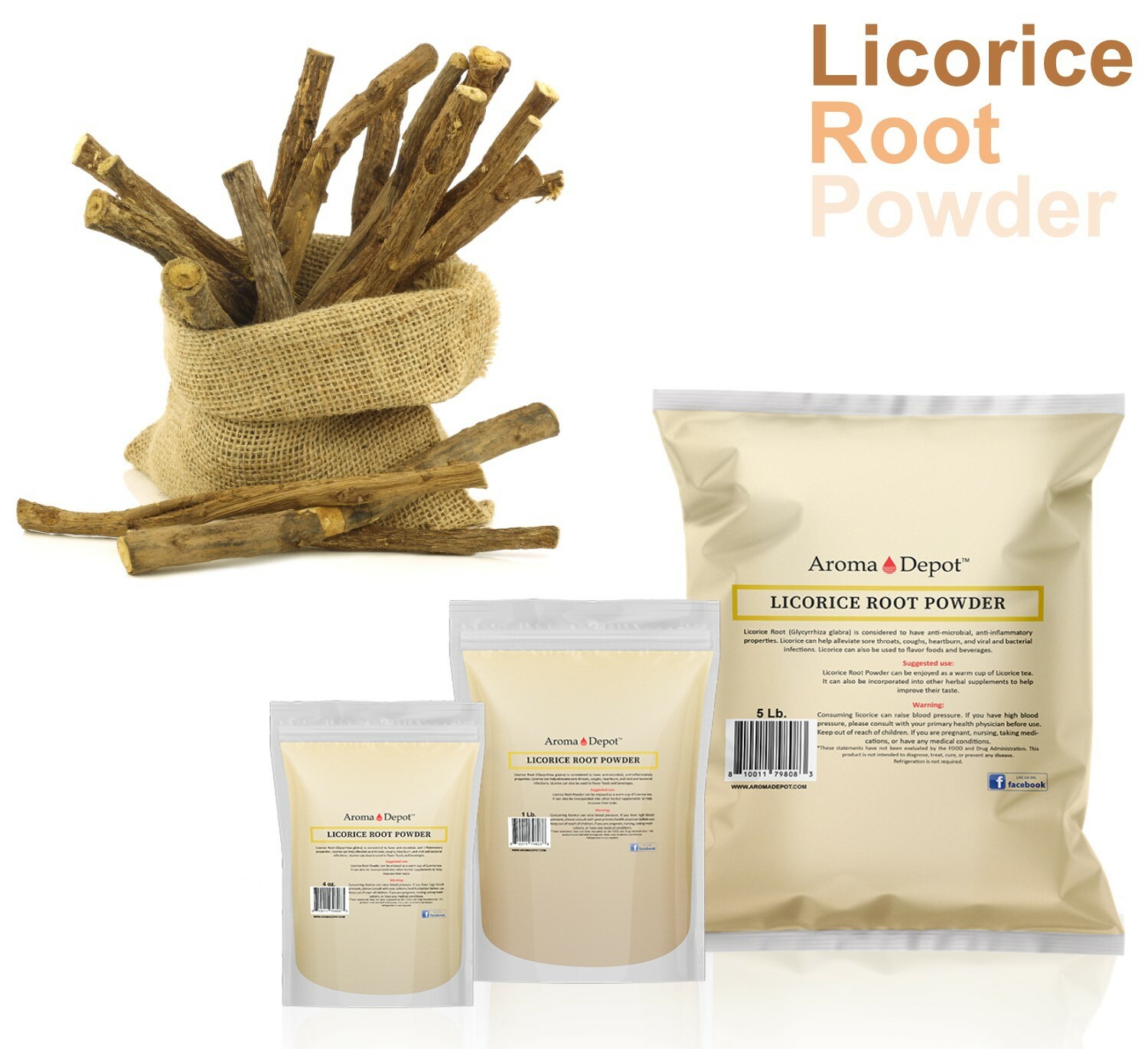 1lb Licorice Root Powder Raw Glycyrrhiza glabra 100% Premium Mulethi (Liquorice)