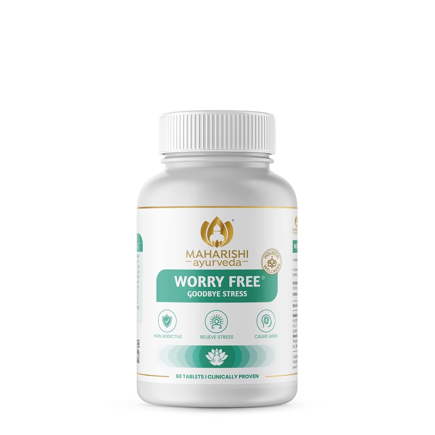 Maharishi Ayurveda Worry Free 60 Tablets | 100% Herbal Ayurvedic Supplement