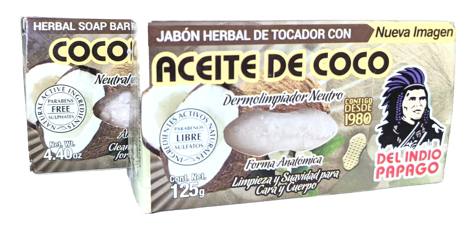 2 PACK! COCONUT OIL 🥥 Soap 4.4 for Skin Concerns Herbal /Jabon de coconut oil