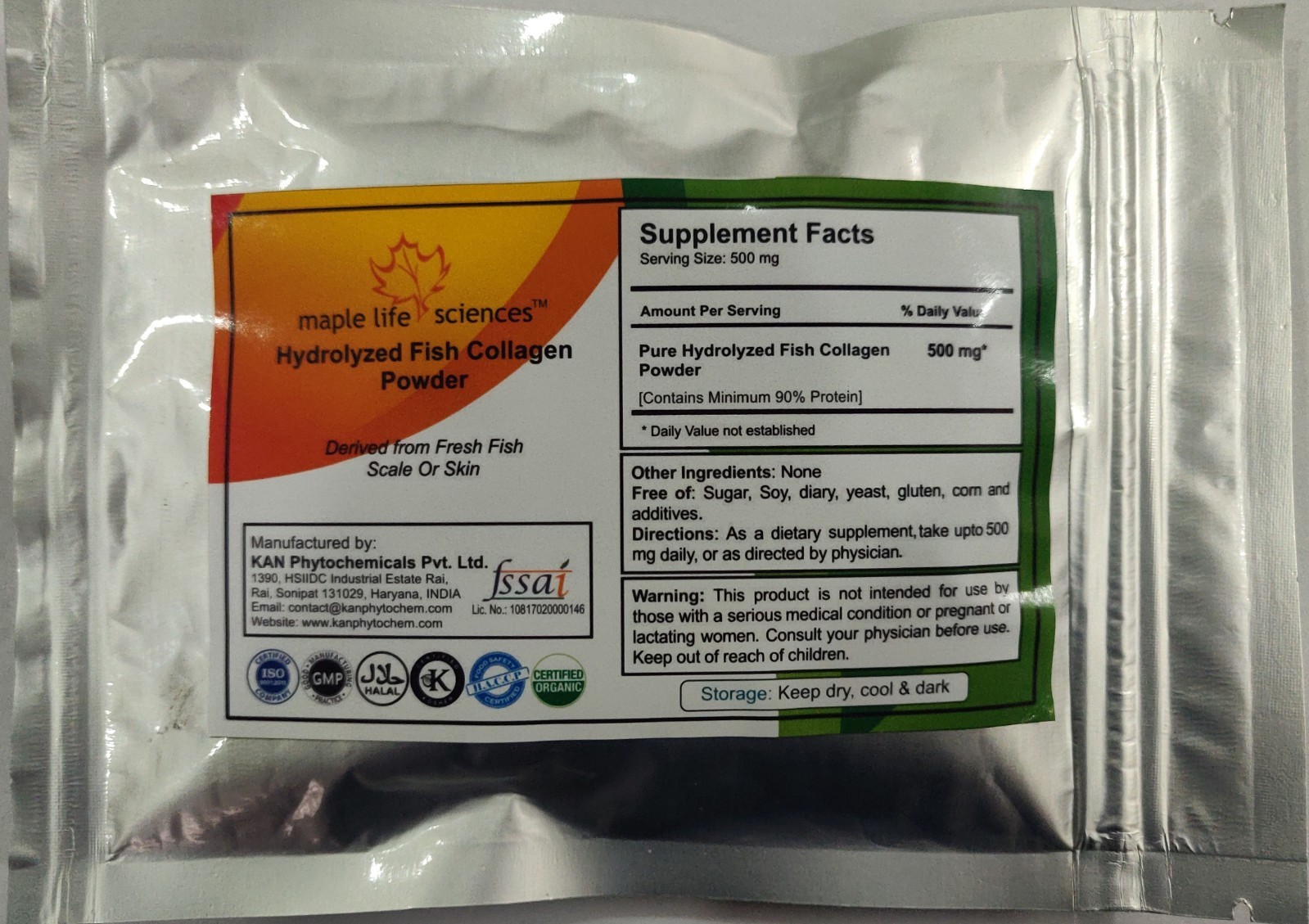Hydrolyzed Fish Collagen Powder Pure 90% protein pure & High Quality
