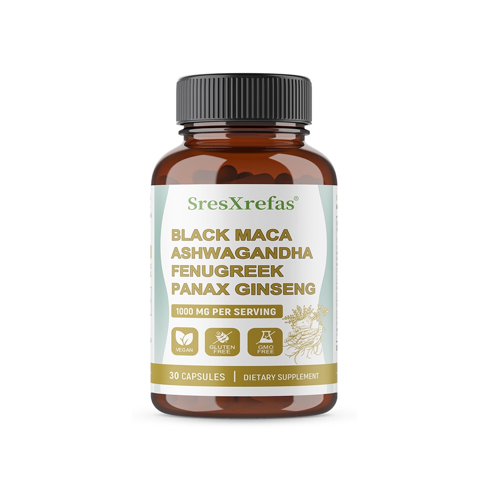Black Maca With Fenugreek 600mg Energy Booster Vegan Gluten Free 30/60/120 Caps