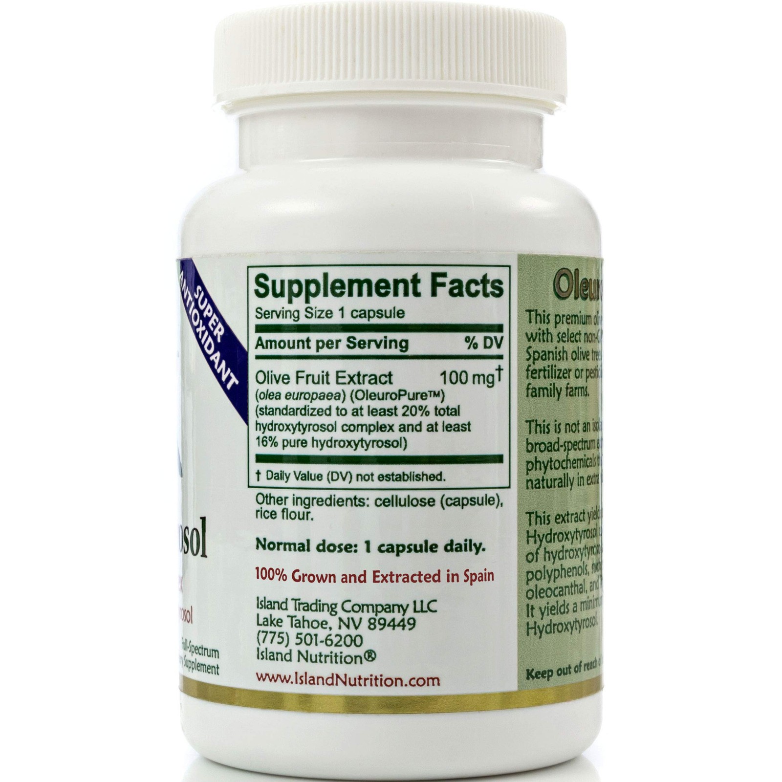 Hydroxytyrosol Olive Extract 100 mg 90 Capsules – Spanish Quality