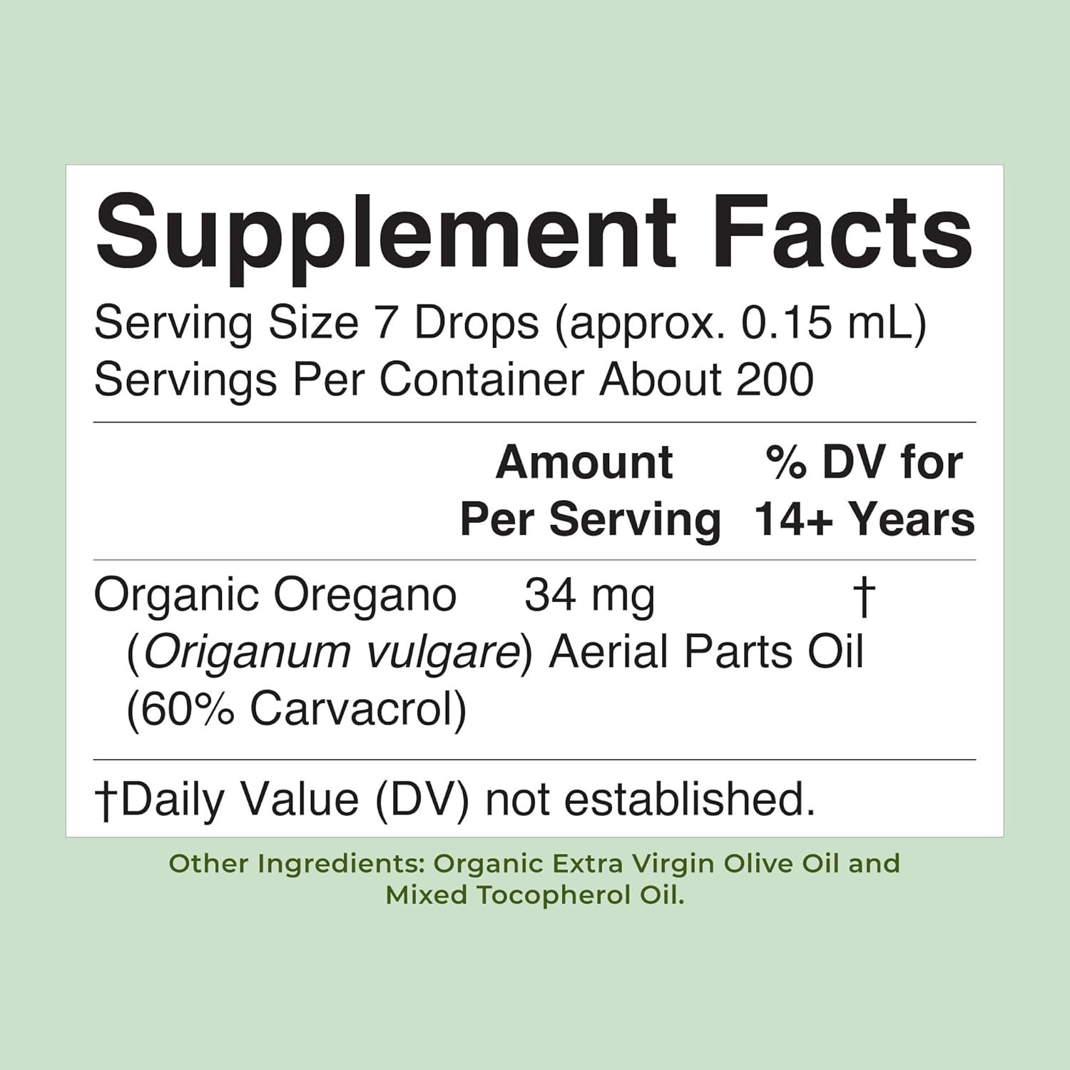 Organic Oil of Oregano Drops for Immune Support 6 Supply
