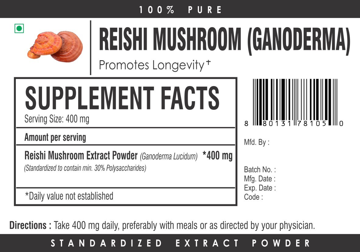 PURE Ganoderma Lucidum 30% Red Reishi Mushroom 15:1 Extract Powder – NO MYCELIUM