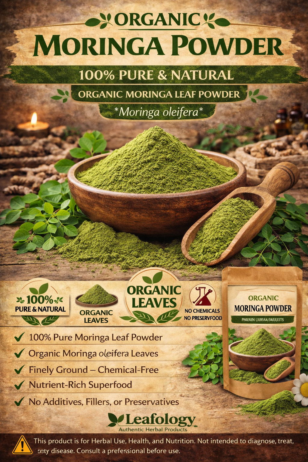 Organic Moringa Leaf Powder