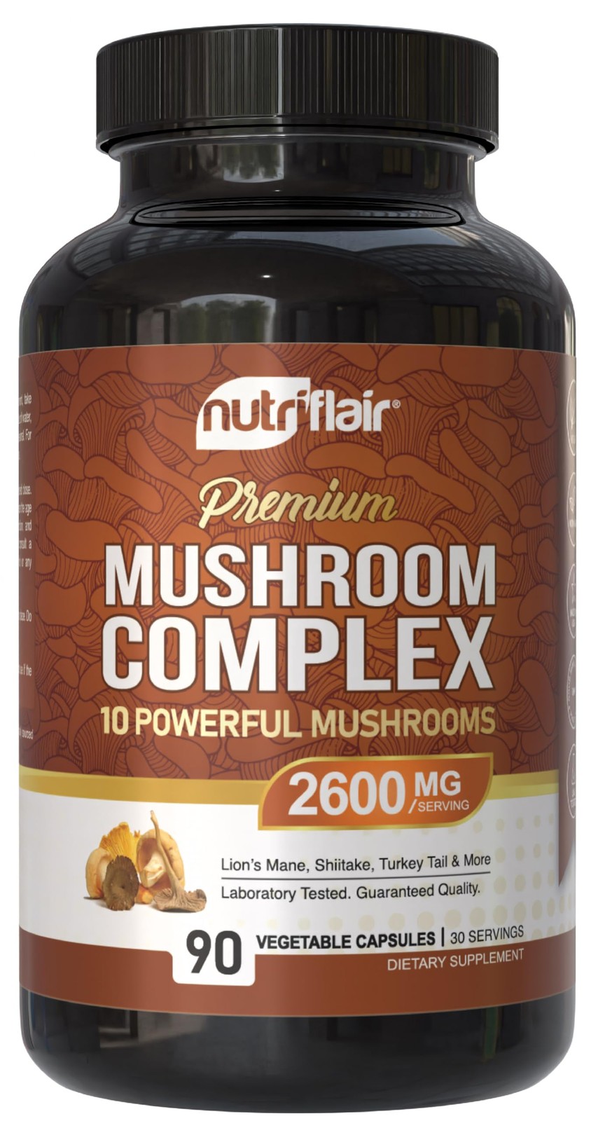 Mushroom Supplement 2600mg, 90 Capsules – 10 Mushrooms Blend – Reishi, Lions …