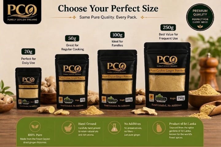 Pure Organic Ginger Powder 100% Natural Premium Ceylon Spice Purely Ceylon