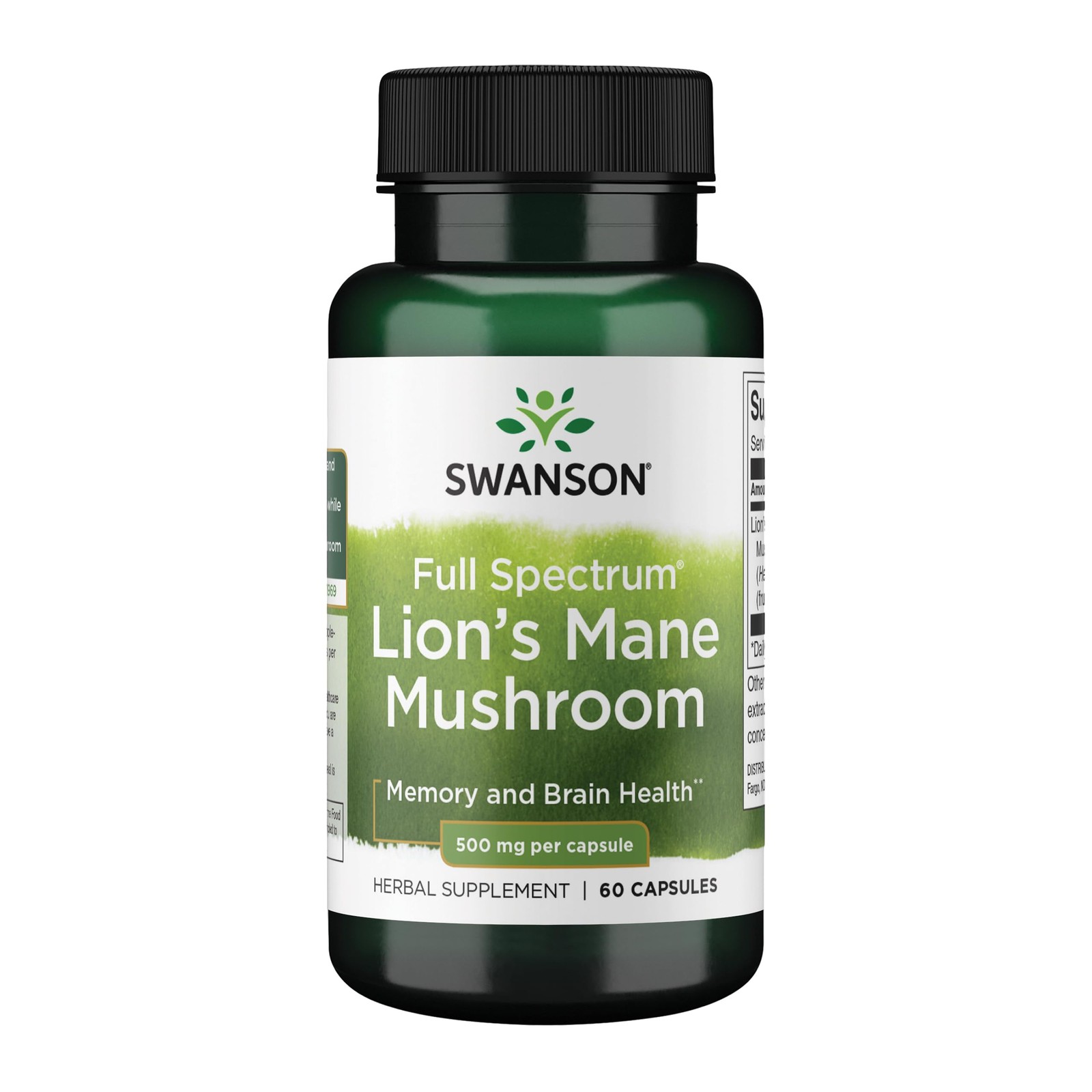 Swanson Lion’s Mane Mushroom Brain Health Supplement for 60 Count (Pack of 1)