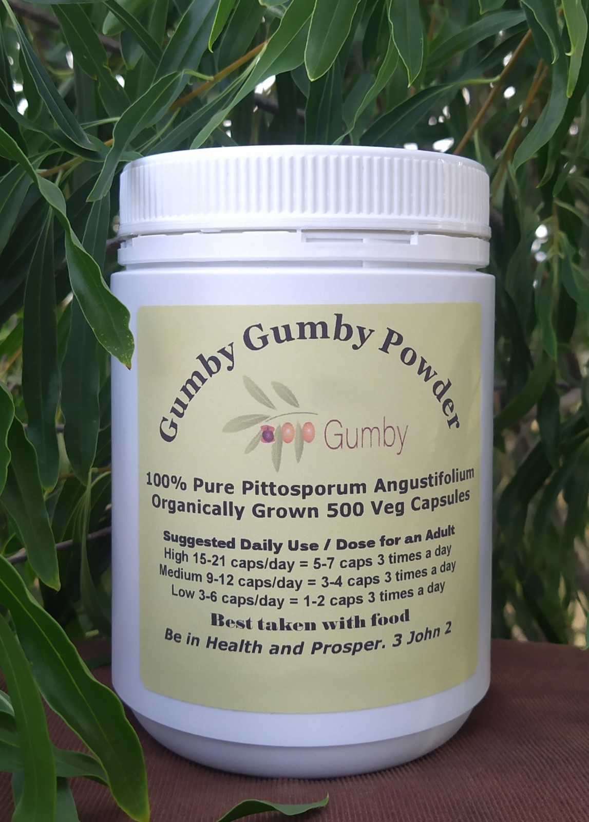 500 Veg Caps Gumby Gumby Size 00 30% More Bulk Buy 100% PittosporumAngustifolium