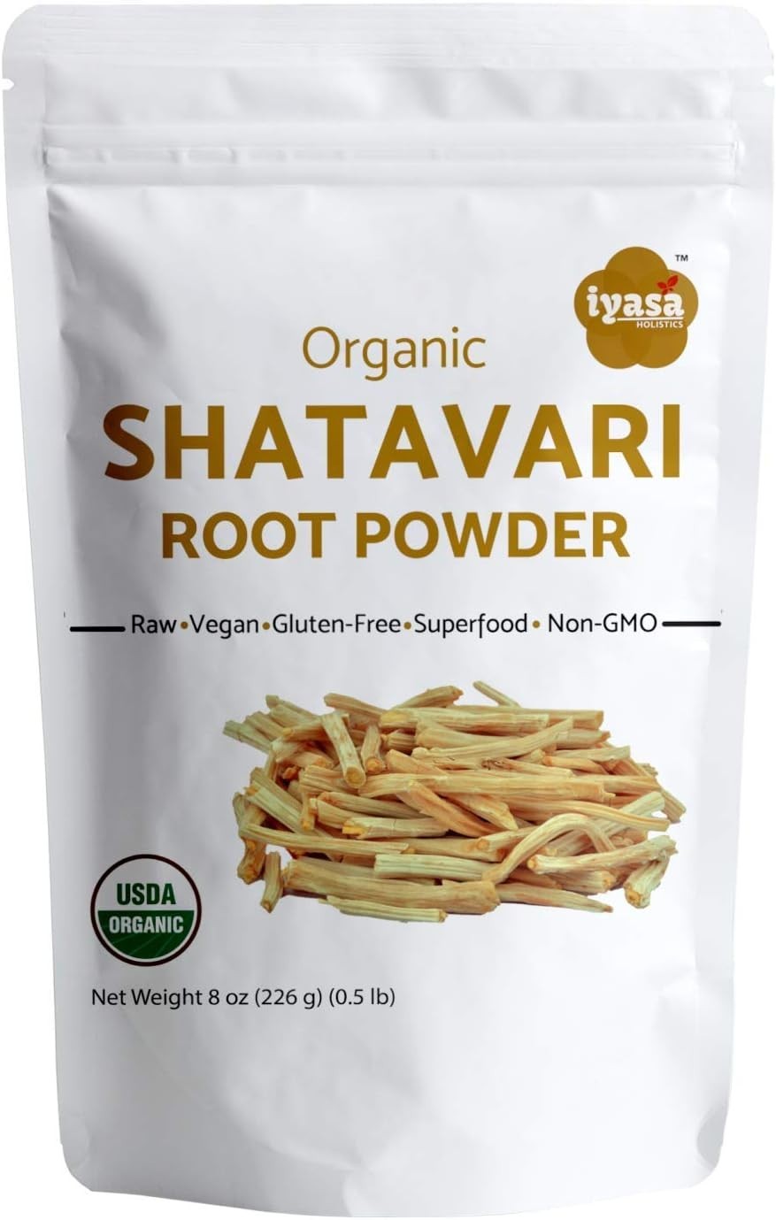Organic Shatavari Root Powder 8oz – USDA Ayurveda Herb for Women’s Daily Ritu…