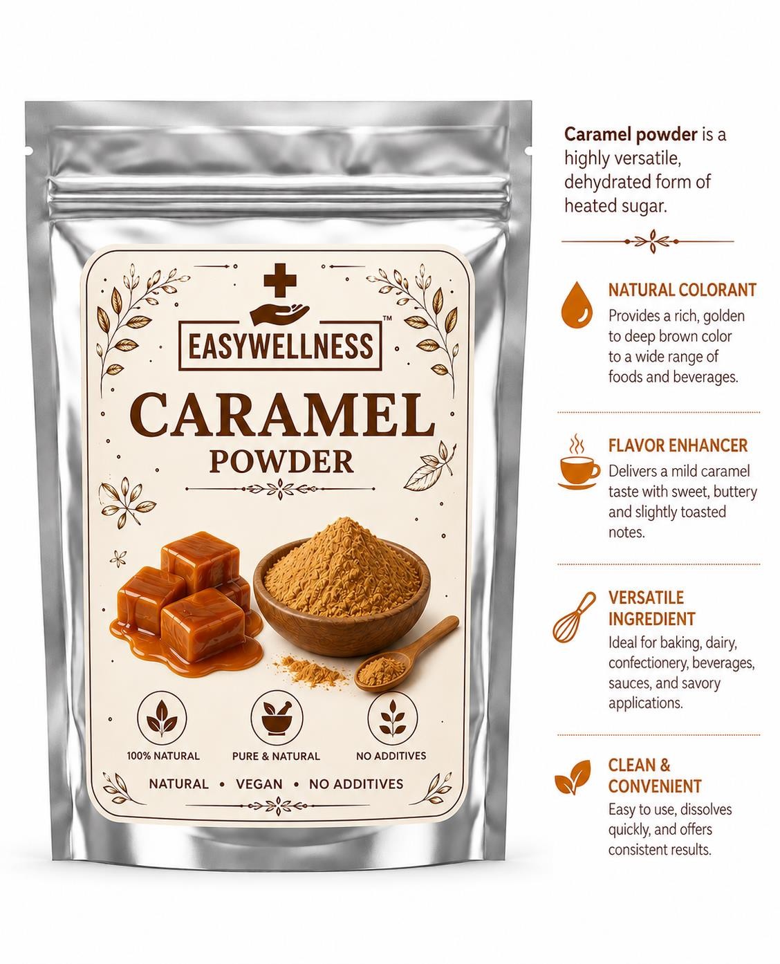 Natural Caramel Powder Premium Quality for Baking Shake Dessert