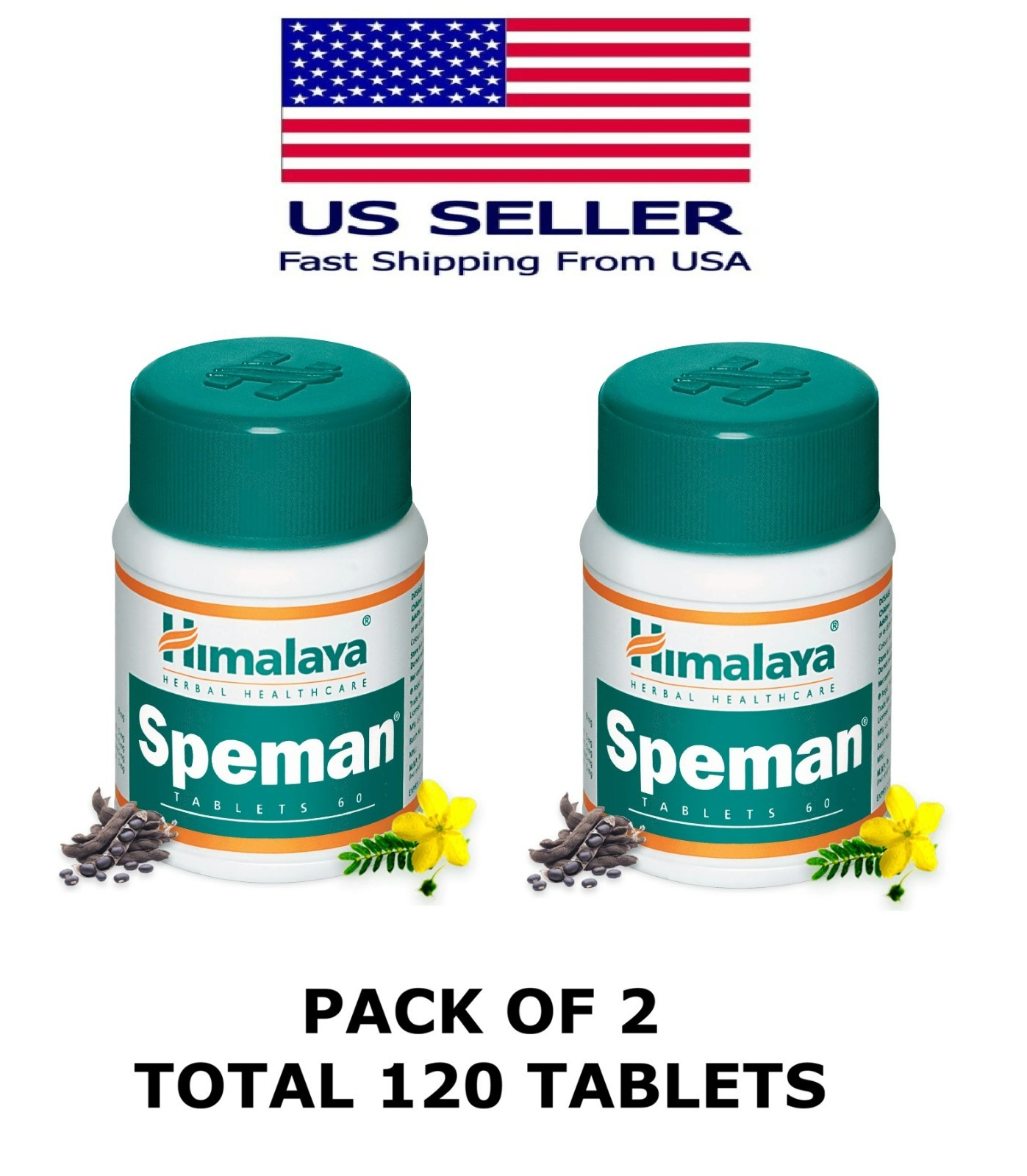 Speman Himalaya 60 Tablets USA Seller Free Shipping (Pack Of 2)
